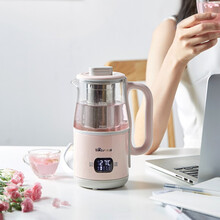 小熊（Bear）养生壶煮茶器煮茶壶电水壶热水壶迷你养生杯花茶壶黑茶带滤网0.6升 粉色