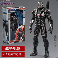 中动漫威复仇者联盟4蜘蛛侠钢铁侠玩具美国队长灭霸手办可动人偶模型 战争机器-高约18cm【14处关节可动】