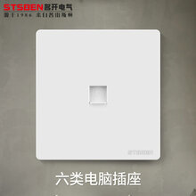 stsben名开电气86型墙壁暗装千兆网络网口面板 CAT6 宽带信息插座  六类网线电脑插座面板 六类网线插座/白色