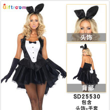 新款连体兔女郎服装兔子装万圣节cosplay舞台装夜场酒吧ds演出服 25530 S