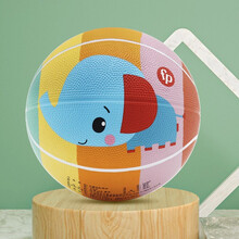 费雪Fisher儿童篮球 卡通波点彩虹弹力球幼儿园宝宝玩具 大象彩虹篮球17cm【3岁以上】