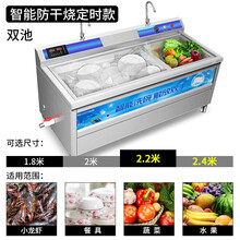 商用厨房洗菜洗碟器饭店全自动洗碗机餐厅用小型超声波洗碗机 【智能防干烧定时款】2.2米双池