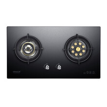 860特大面板燃气灶双灶大开孔尺寸700煤气灶嵌入式初瑾 730mm钢化玻璃猛火双灶(开孔：620*330) 天然气