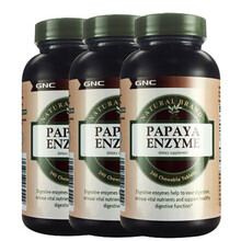 美国GNC复方消化酶胶囊复合消化酶胃蛋白酶片木瓜蛋白酶成人胃胀气打嗝肠道调理儿童助消化便秘酵素 木瓜蛋白酶240粒 3瓶装