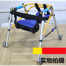 上龙儿童下肢康复助行器小孩四轮学步车辅助训练行走器助步器脑瘫折叠 雾银色小号+坐垫 轮子磨损质保30天