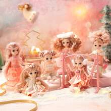 绿之爱小女孩生日礼物7儿童玩具女童四套装4-5三芭比娃娃玩具3 6-10十8周岁女生小学生礼物 6只装【阳光派对】洋娃娃+礼袋礼盒+贺卡+指甲贴