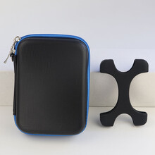 移动硬盘包适用于优越者Orico奥睿科等组装的移动硬盘收纳包2.5英英寸硬盘包保护套硬壳防震抗压 (升级抗震款)黑包蓝拉链+黑色硅胶套