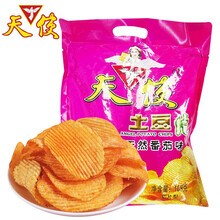 天使 土豆片 云南特产休闲食品洋芋片 膨化食品 办公室零食小吃薯片 番茄味100g*4袋