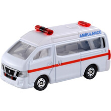 TAKARA TOMY/多美卡仿真合金车模型玩具小汽车儿童玩具合金跑车 巴士公交警车救护车 多美新车 18号尼桑商队救护车471066