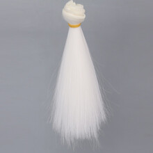 新品BJD陶瓷娃娃假发SD刘海高温丝可儿ob棉花娃多色加厚发排假毛材料 1001#白色 横长1米竖长5厘米刘海