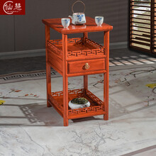 仙慧 红木家具缅甸花梨（学名：大果紫檀）茶几 实木功夫小茶台中式边几客厅角几 小长城茶几：35*45*65cm