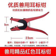 其六防脱落猪羊耳标号牌兽用牛羊母猪耳标带字圆形耳标牌羊耳标记号牌 红色精品耳标钳