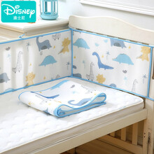 迪士尼（Disney）婴儿床床围四季透气网眼状软包挡布防撞宝宝儿童拼接床围一面定做 恐龙三面(一长两短) 140*70