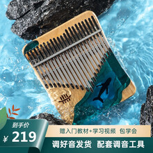 鲁儒hulu拇指琴21音卡林巴琴深海精灵kalimba初学者入门手指琴马林巴琴便携式乐器乐器 B类高端款方形板式21音深海蓝鲸+6大礼包