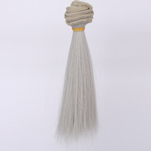 新品BJD陶瓷娃娃假发SD刘海高温丝可儿ob棉花娃多色加厚发排假毛材料 1001A银灰 横长1米竖长30厘米