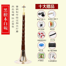 炎黄 精品红木黑檀乌木唢呐 ABCDF调民族乐器初学专业演奏配哨片 黑檀白婉D+10配件