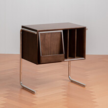 北欧实木杂志柜简约樱桃木书柜日式原木沙发小边柜多功能收纳柜子 虎雀（HUQUE） 黑胡桃色实木门 0.6-0.8米宽