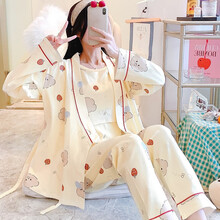 月子服春秋三件套薄款4月份产妇哺乳夏天孕妇睡衣开衫喂奶家居服套装 2191 XXL码