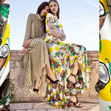 煊缎 桑蚕丝弹力缎布 夏季田园风印花光滑真丝裙子服装面料