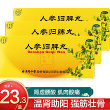 同仁堂人参归脾丸9g*10丸益气补血健脾养心月经量少心悸失眠乏力 3盒
