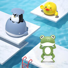 益趣童年 儿童沙滩洗澡玩具 夏日海边戏水玩具 小黄鸭发条戏水 蓝鲸鱼+青蛙+小黄鸭