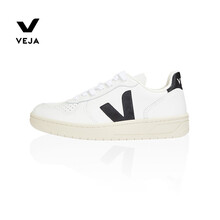 【明星同款】VEJA 女鞋 黑标黑尾板鞋 透气网面拼接男女同款情侣运动鞋平底小白鞋V-10   VX020005-A 白色 37