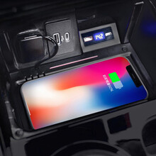 铮品 20-21款国产福特探险者中控无线充电器 探险者改装专用车载手机快充电板 15W快充