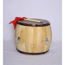 【保价30天】黄牛皮大鼓椿木白茬原木色高音战鼓寺庙鼓道士法器鼓民族鼓黑皮鼓 14寸黄牛皮战鼓45*45+鼓棒