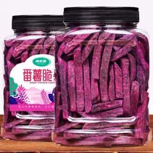 紫薯干500g薯条地瓜干番薯条休闲零食 紫薯条净重1000g罐装