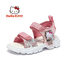 HELLOKITTY 童鞋女童凉鞋 夏季露趾透气沙滩鞋时尚防滑 K152A3952暗粉30