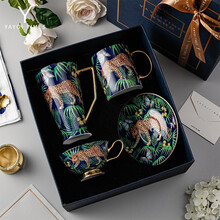 弥生时代「孤豹奇缘」咖啡杯欧式小精致英式 茶具套装 蓝豹套装[礼袋+丝带+贺卡]