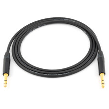 莫伽米2549大三芯6.35mm立体声调音台对录连接音箱平衡线 黑色 3米