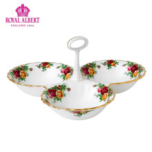 Royal Albert英国皇家阿尔伯特骨瓷欧式轻奢咖啡具配件老镇玫瑰 分割托盘13cm