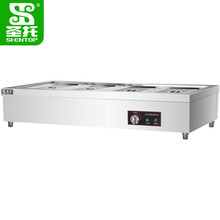 圣托（Shentop）不锈钢保温售饭台商用 学校食堂加热打菜台 四盆电热台式保温汤池 STTA-FC15