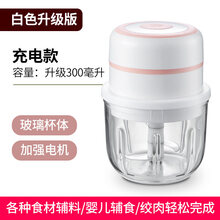 灿翔 无线绞肉机小型家用电动多功能捣蒜泥神器打肉绞馅辅食搅拌机 300毫升白色玻璃杯体【充电式】【绞肉 辅食 蒜泥