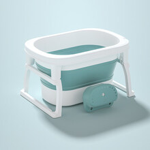 婴儿洗澡盆宝宝浴盆儿童洗澡桶可折叠家用坐躺大号小孩泡澡游泳桶生日礼物抖音网红同款 莫甘蓝(无)