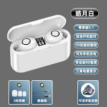 小诠 无线5.1蓝牙耳机双耳迷你入耳塞运动vivoOPPO华为苹果通用【推荐】 尊享白【三真数显+触控双耳5.1芯】【推荐】