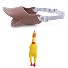 狗狗嘴套小型犬泰迪柯基狗口罩狗狗嘴套宠物防咬叫乱吃泰迪止吠器狗口罩中小型犬宠物嘴套用品 棕色+尖叫鸡 S（建议3-6斤）