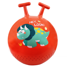 羊角球感统训练幼儿园跳跳球加厚大号儿童蹦蹦球宝宝充气玩具 三角龙跳跳球红色