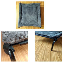 宠物行军床夏季通风狗窝狗床离地床透气四季通用狗垫子可拆洗大型犬金毛萨摩 钢架+网布+棉垫 M号(适合50斤内：柯基  法斗)