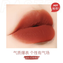 菲鹿儿（FOCALLURE）油画棒唇釉学生款显白哑光复古丝绒雾面奶茶脏橘色唇蜜持久滋润不沾杯口红女 06# 红棕色