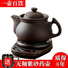 一壶百饮无釉紫砂养生壶中药锅煎药壶分体式全自动中药壶熬药罐电煮煎中医壶陶瓷电砂锅炖药锅电药煲家用煎药 H2A壶（ZS）+赤底座A