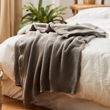 诺雪丝曼针织毯毛毯北欧办公室午睡毯盖毯单人沙发毯儿童小毯子空调毯披肩 桂花针织毯-高级灰 85*140cm( 适合儿童)