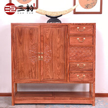 三韵红木家具非洲花梨（学名：刺猬紫檀）餐边柜储物柜实木备餐柜中式茶水柜餐厅柜子边柜 长108*宽36*高108cm