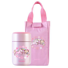 泰福高（TAFUCO）焖烧杯泰迪珍藏316不锈钢内胆真空粥桶便携保温保冷杯 0.5L T5550 樱花粉