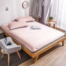 庄杰 凉席三件套大版凉感空调软席 夏季新款酷赛尔冰感可折叠席子 粉条纹 120*200两件套cm