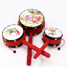 拔浪鼓   婴儿玩具拨浪鼓小孩玩具大中小手摇鼓0-3岁儿童玩具一件 中号图案随机发货