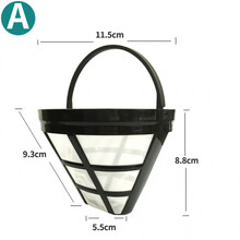 滴漏式咖啡机过滤网超密咖啡壶漏斗尼龙咖啡粉提篮通用咖啡机配件 A 黑色V形滤网(主图款) 拍前请查看尺寸