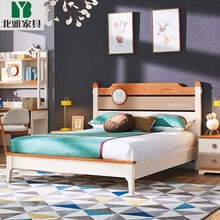 北雅家具 北欧全实木儿童床单人床 简约现代1.2m卡通男孩女孩小学生单层床 1.5米青少年双人高箱床 【纯实木】儿童床 1500mm*2000mm