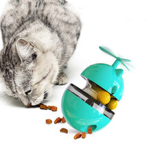 喜帅 旋风招财猫漏食玩具 猫咪不倒翁漏食球猫猫用品猫玩具自嗨解压神器 蓝色